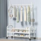 加粗落地衣架家用卧室挂轻衣架见详情室内带轮多功能晾衣服挂架奢