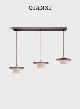 黔西餐厅吊灯中国覆古景吉风格黄色钙华胡桃餐厅餐桌茶室艺术灯