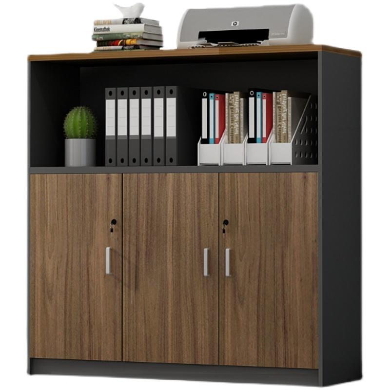 文件柜办公室矮柜储物柜木质带锁隔断柜落地收纳杂物柜抽屉办公柜