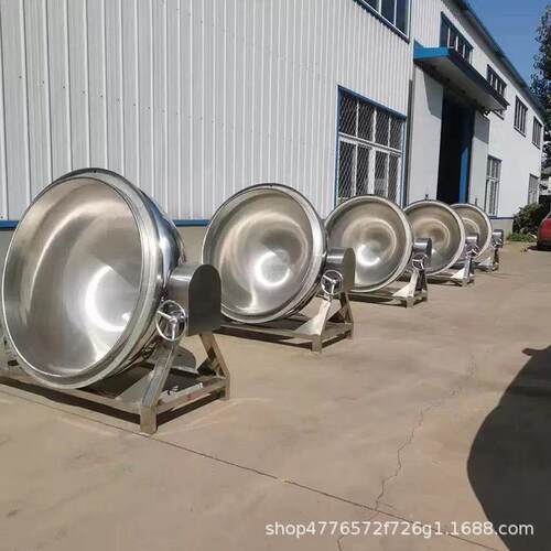 大型鸭脖煮锅 工业不锈钢300L电加热导热油夹层锅 可倾斜卤肉煮锅