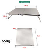 户外不锈钢桌便携式 小茶桌野营野餐烧烤桌 露营桌可折叠日式