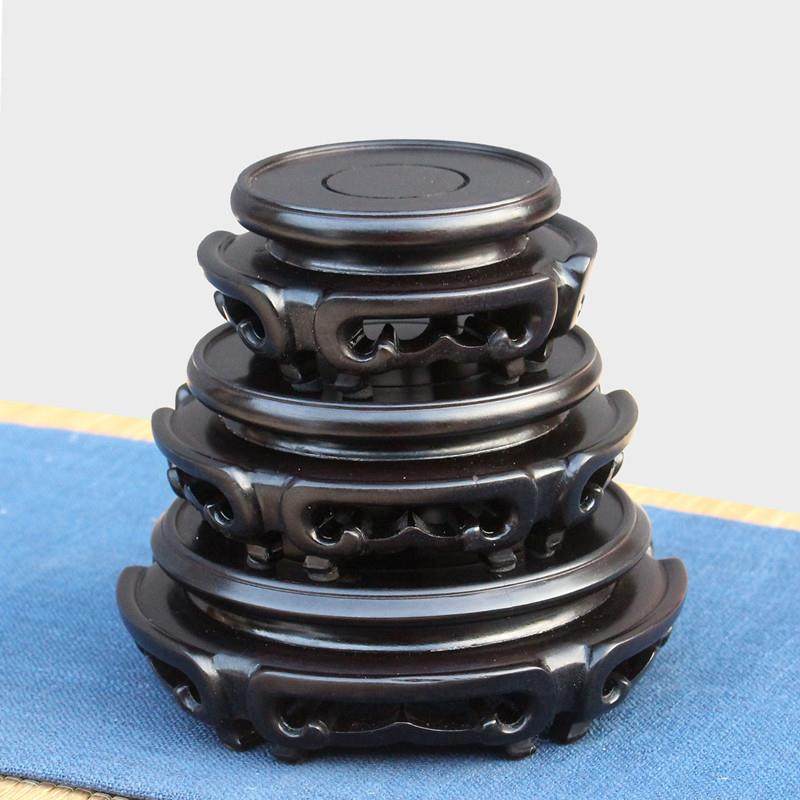 实木圆底紫檀雕刻花瓶盆景茶壶香炉奇石装饰品彷古底木制支架,家居饰品,木雕,淘宝优惠券,粉丝福利购,淘宝优惠卷