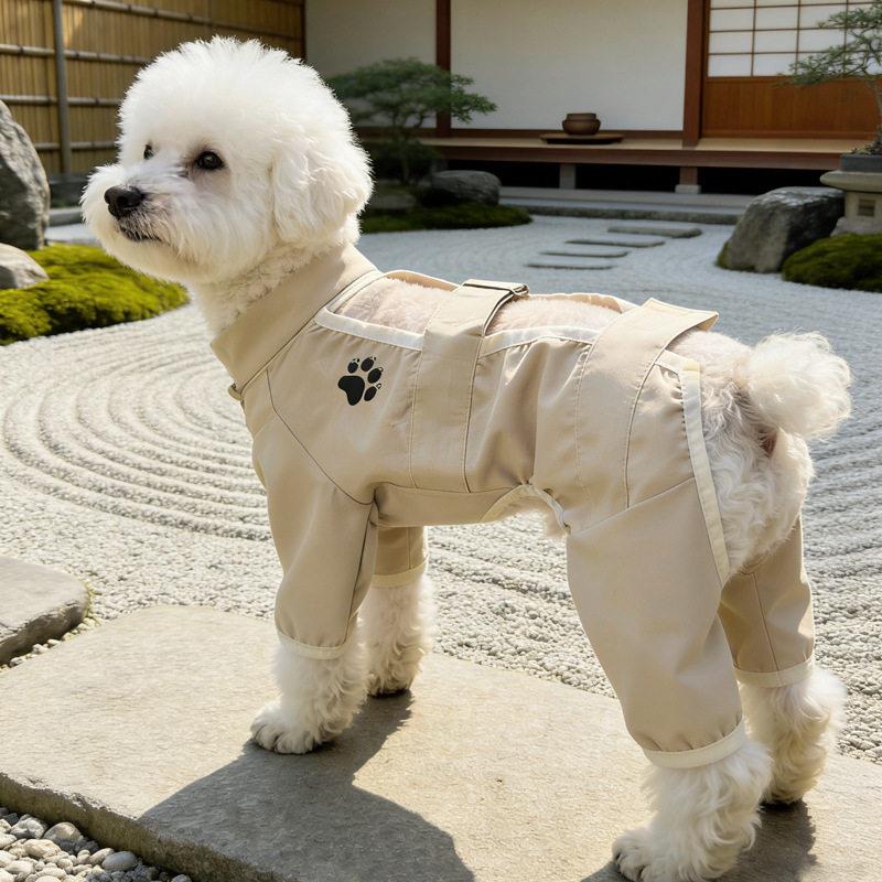 宠物狗狗小型犬比熊泰迪衣服户外防掉毛防污水防蚊虫26四脚防尘裤