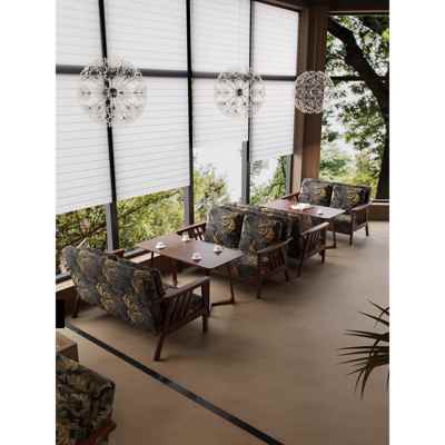 中式覆古风咖啡馆奶茶店酒吧接待洽谈书吧区美式休闲沙发桌椅组合