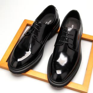真皮圆脚趾英国休闲男套鞋 正品 男鞋 纱大皮脚趾皮鞋 漆 春秋韩国男鞋