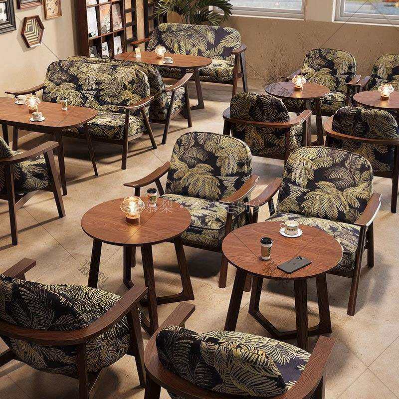 东南亚风主题咖啡厅桌椅组合休闲复古茶餐厅清吧小酒馆奶茶店沙发