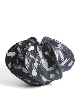 简约现代杨桃花器黑色手绘几何花瓣造型餐厅桌样板间茶几书柜摆件