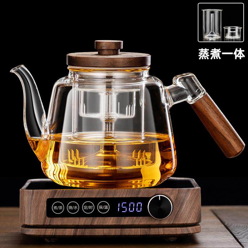 蒸煮一体茶壶新款玻璃煮茶器全自动烧水电陶炉家用养生煮茶炉套装