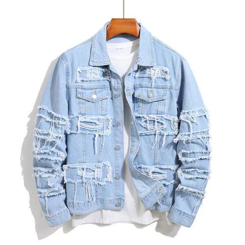 I 13444 Men's slim denim jacket 士修身牛仔外套跨境速卖