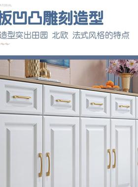 现代餐木边实柜客厅边柜家用约简橱柜加长白色柜PDC子防晒阳台储