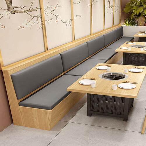 餐饮桌椅火锅店饭店餐厅半圆卡座餐吧烤肉店靠墙卡座沙发桌椅组合