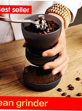 coffee bean grinder manual hand crank mill ajustable burr