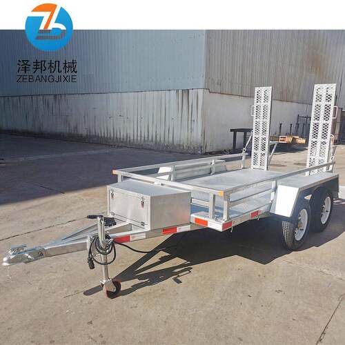 小挖掘机拖车 工程机械平板拖车 2吨履带挖掘机拖车 钩机运输拖车