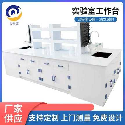 化学物理试验桌 实验室工作台理化板钢木边台全钢操作台pp水槽台
