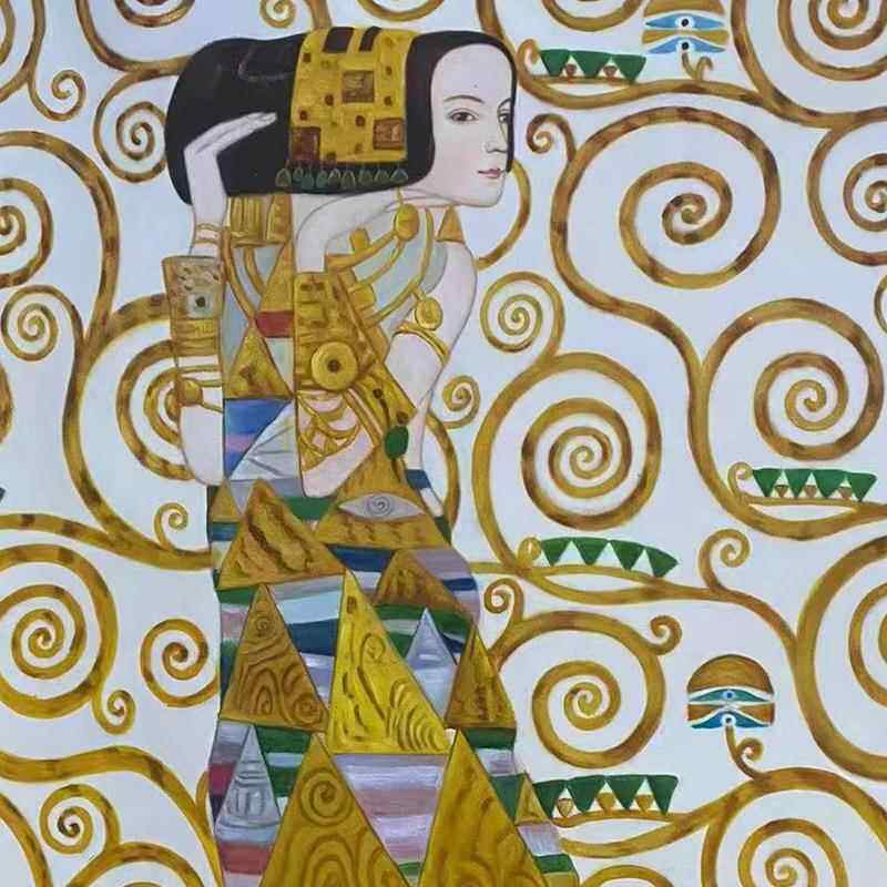 纯手绘油客克林姆特02210生命之树世界画欧式画卧室厅民名宿装饰