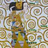 纯手绘NZL02210油界画克林姆特生命树世画欧式 饰 卧室客之厅民宿装