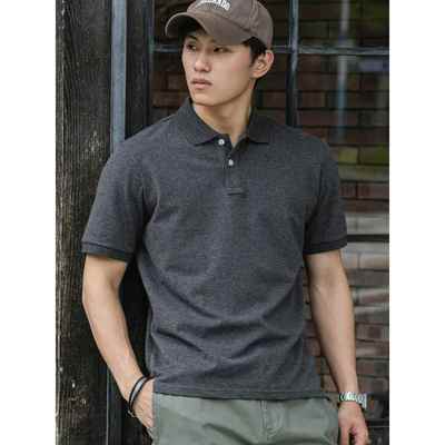 它是时髦的美式覆古短袖Polo衫男士夏季薄宽松简单休闲纯色t恤