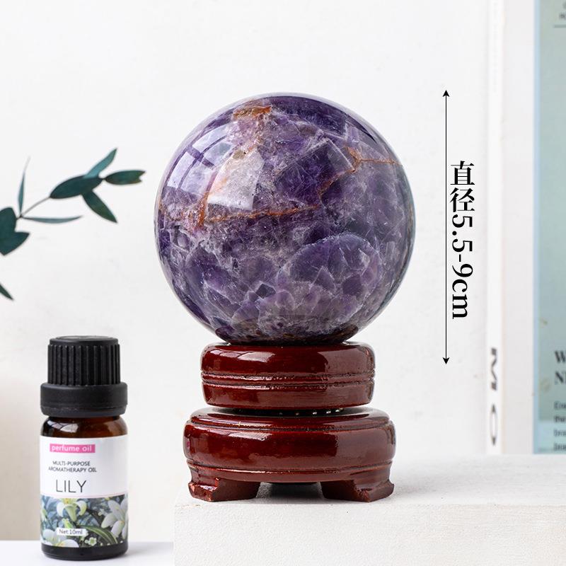 天然七梦幻紫水晶水晶球摆件原矿紫水晶球家梦幻紫水居玄星阵关风