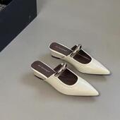 春季 内增高坡跟尖头包头半拖鞋 女外穿2026新款 绝美玛丽珍穆0128w