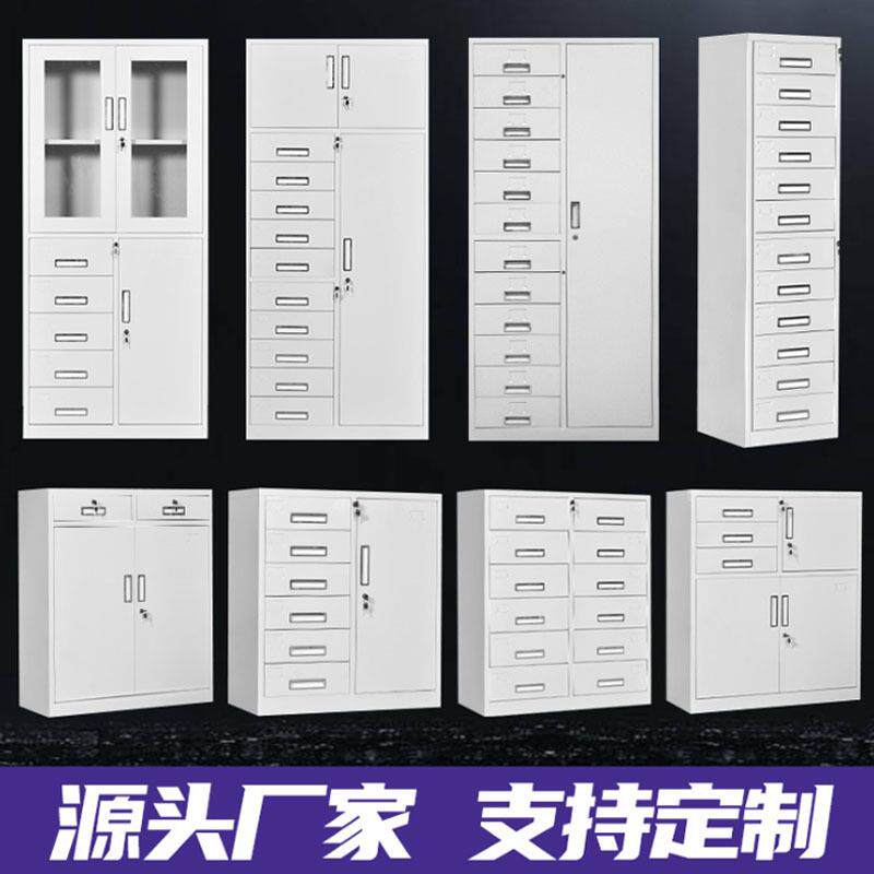 铁皮储物文件柜定制12斗24斗多斗抽屉柜厂家办公单门半截矮柜
