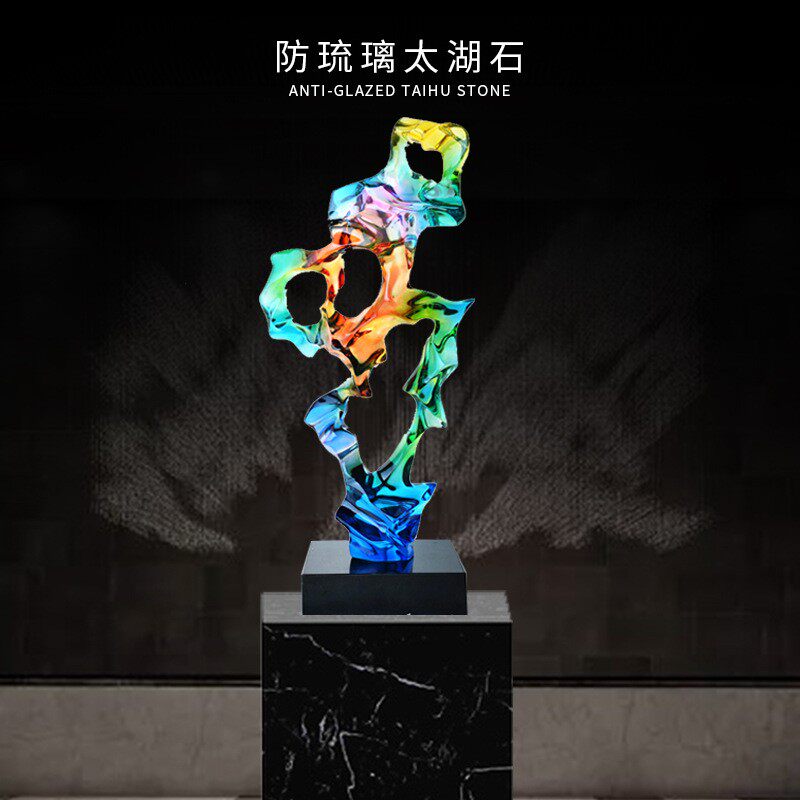 欧式仿琉璃太湖石树脂抽象雕塑摆件家居样板房时尚装饰品艺术工艺