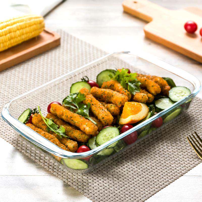 耐热玻璃鱼盘烤盘家用大容量玻璃盘焗饭盘烘焙微波炉烤箱