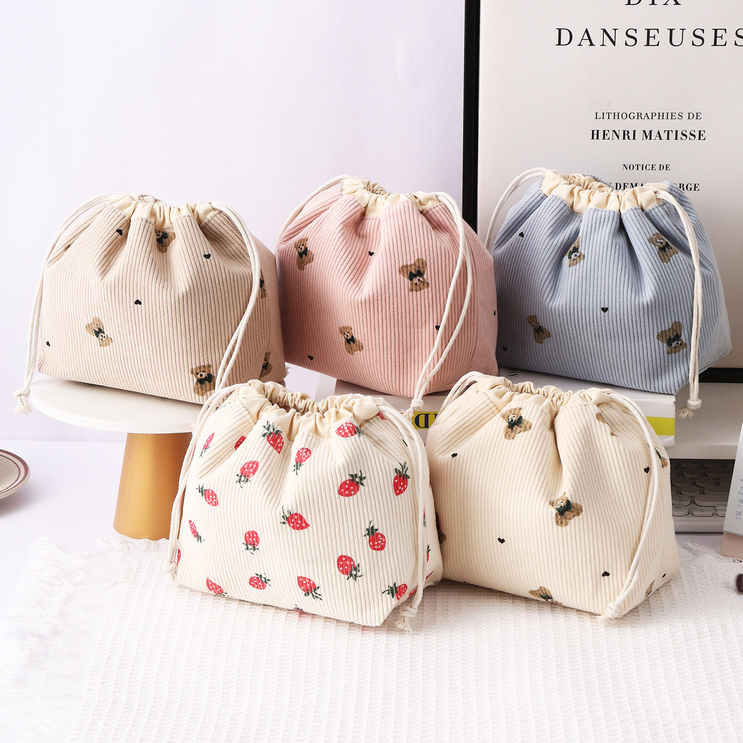 贝壳绗缝化妆包大容量高级感便携旅行收纳袋小众可爱抽绳收纳包包,收纳整理,其他收纳袋,淘宝优惠券,粉丝福利购,淘宝优惠卷