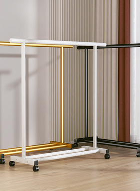 金属挂衣架家用卧室阳台挂衣服架子加粗可移动落地式衣帽架双杆