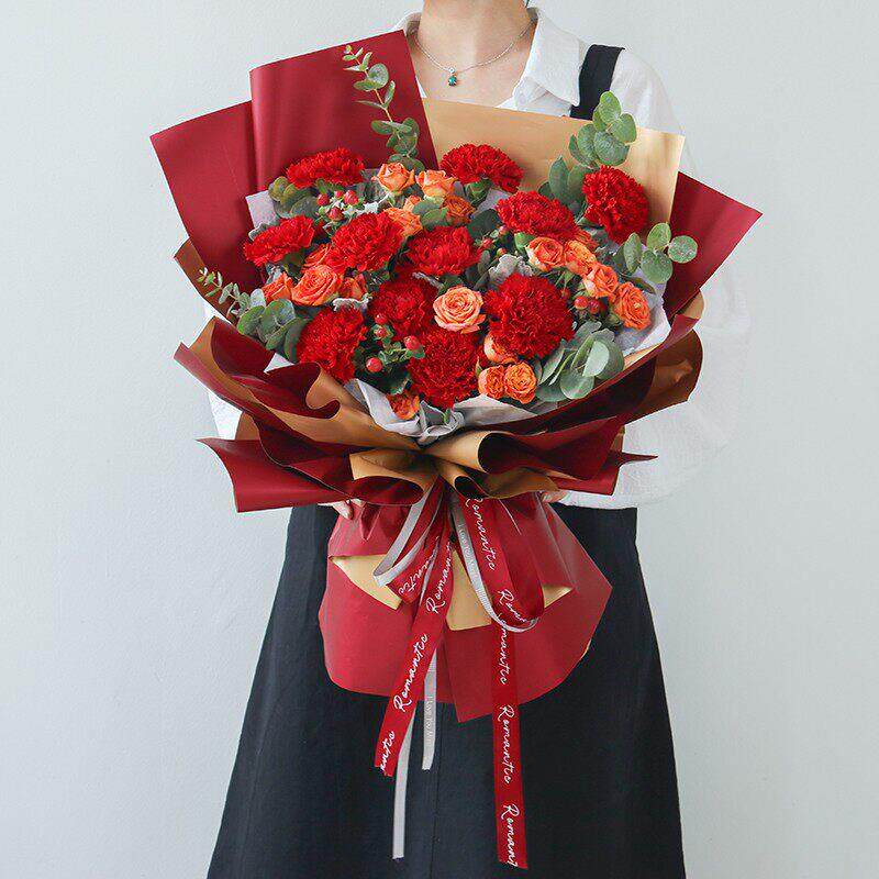 母亲节康乃馨百合鲜花束长辈妈妈生日探望病人广州深圳速递同城配