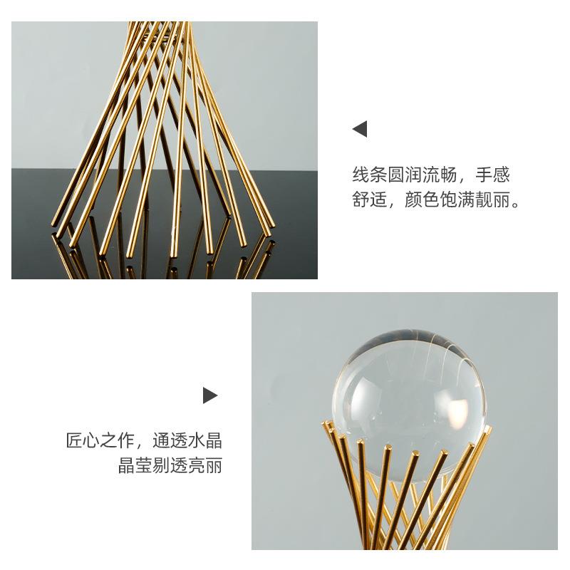 家办居装品轻奢水晶球工品摆设客艺饰铁艺水晶厅玄关酒柜公室桌面
