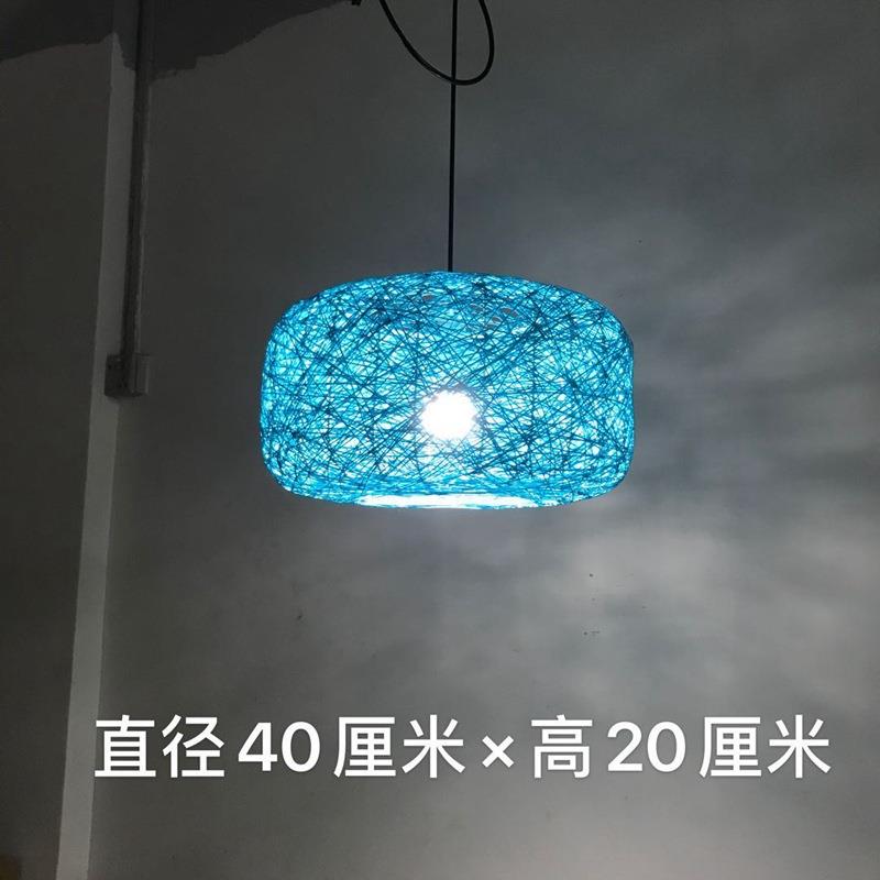 现代简约创意走廊过道阳台灯笼榻榻米竹编竹灯铁丝麻绳圆饼吊灯