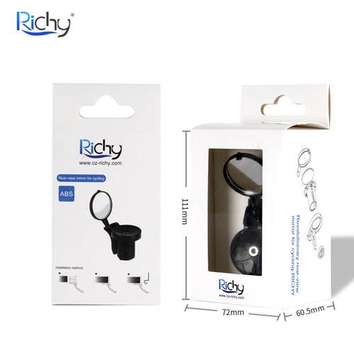 RICHY 后视镜公路车把堵把塞反光镜自行车装备可调节反光镜安全镜