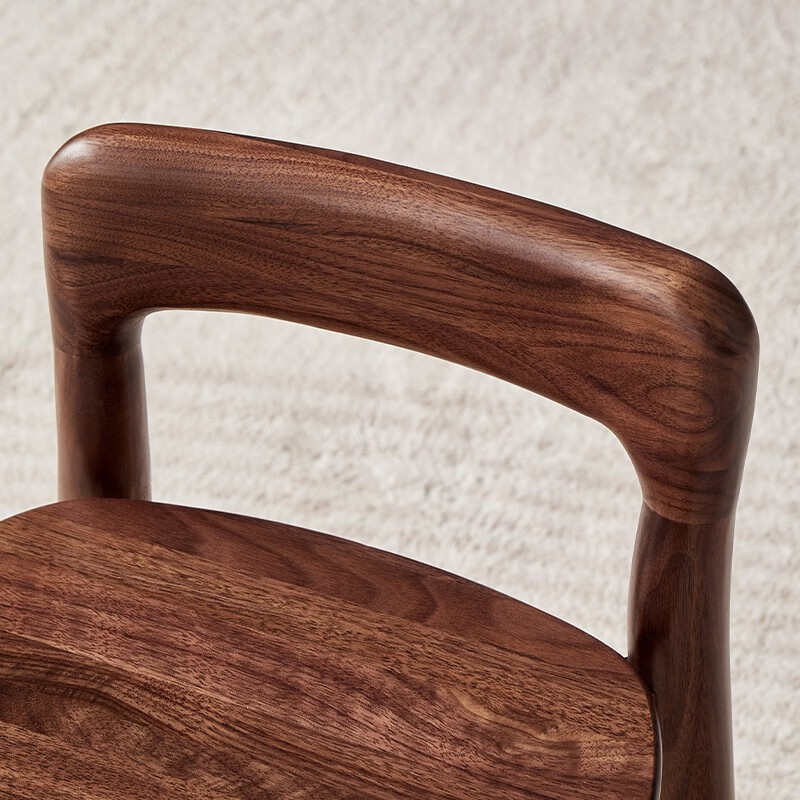 吃饭凳子儿童小椅子黑胡桃家用餐椅矮凳木靠背椅客厅漆北美免换鞋