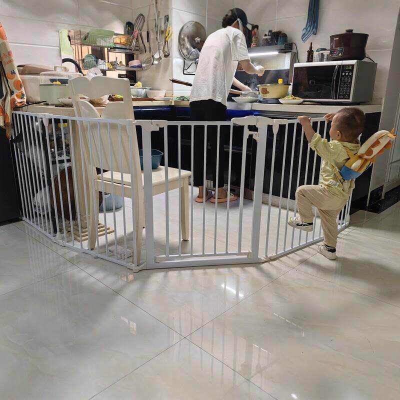 幼儿园安全阻挡门防护栏 L型围栏楼梯口宠物门店大门儿童隔离门栏