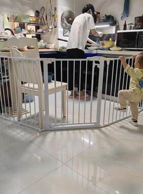 幼儿园安全阻挡门防护栏 L型围栏楼梯口宠物门店大门儿童隔离门栏