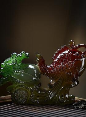 国潮新款遇水变色茶宠百才富余茶艺摆件家用办公室装饰品茶道用具