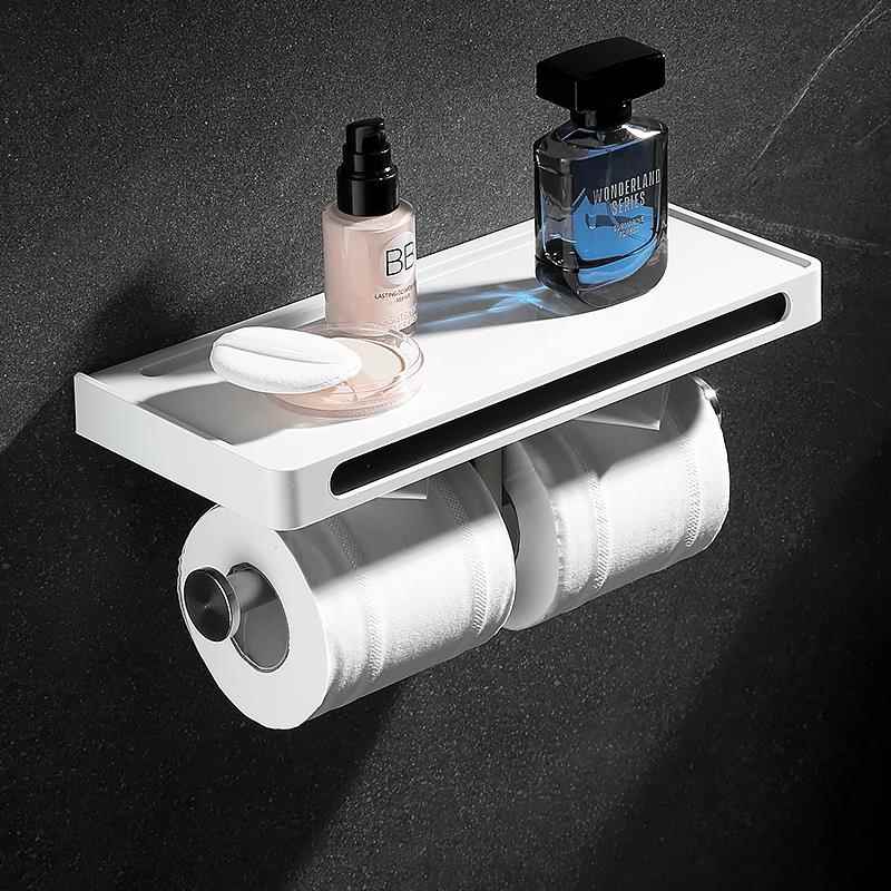 免打孔厕所卫生间纸巾盒加厚不锈钢壁挂浴室纸巾置物架防水卷纸架