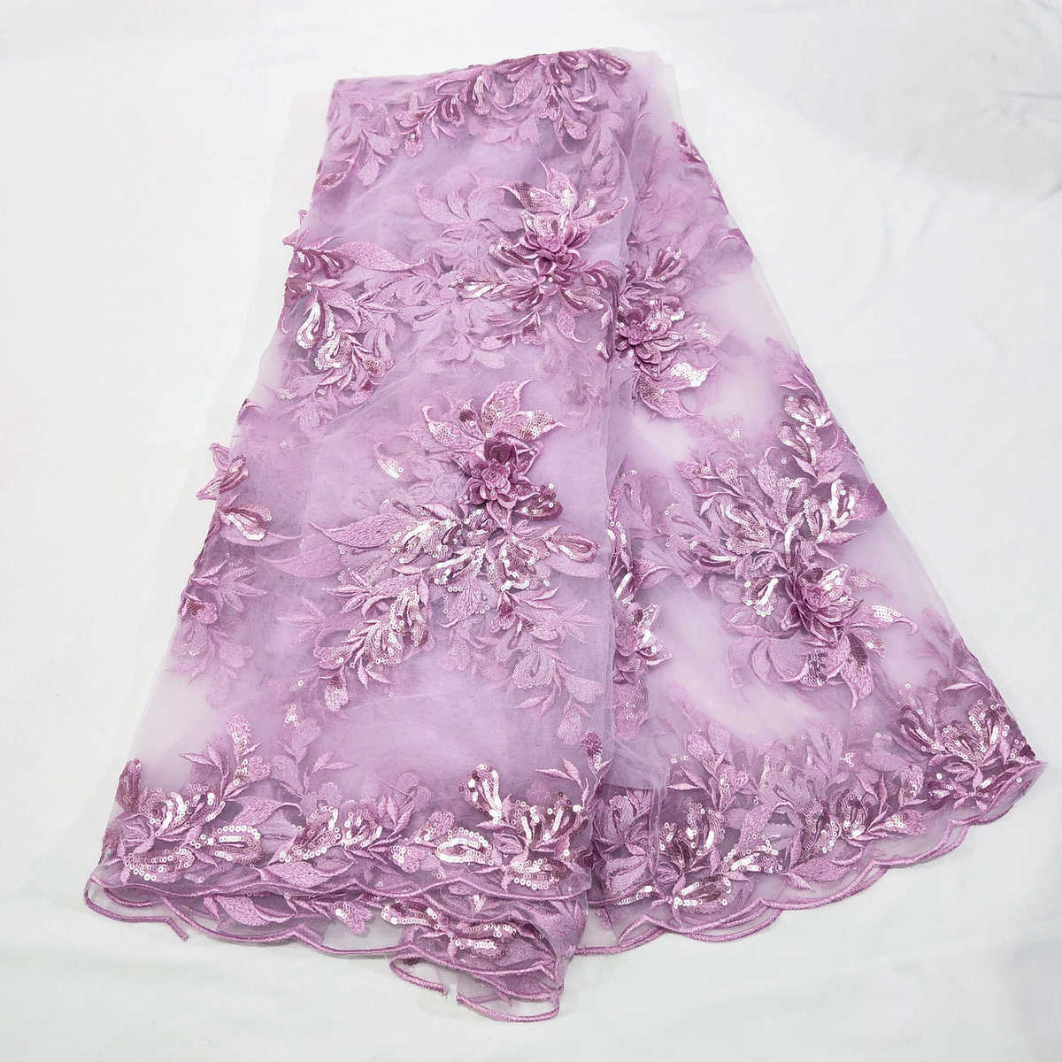 千漾绣多色网纱立体珠片电脑绣花 服装花边辅料刺绣蕾丝亮片贴花