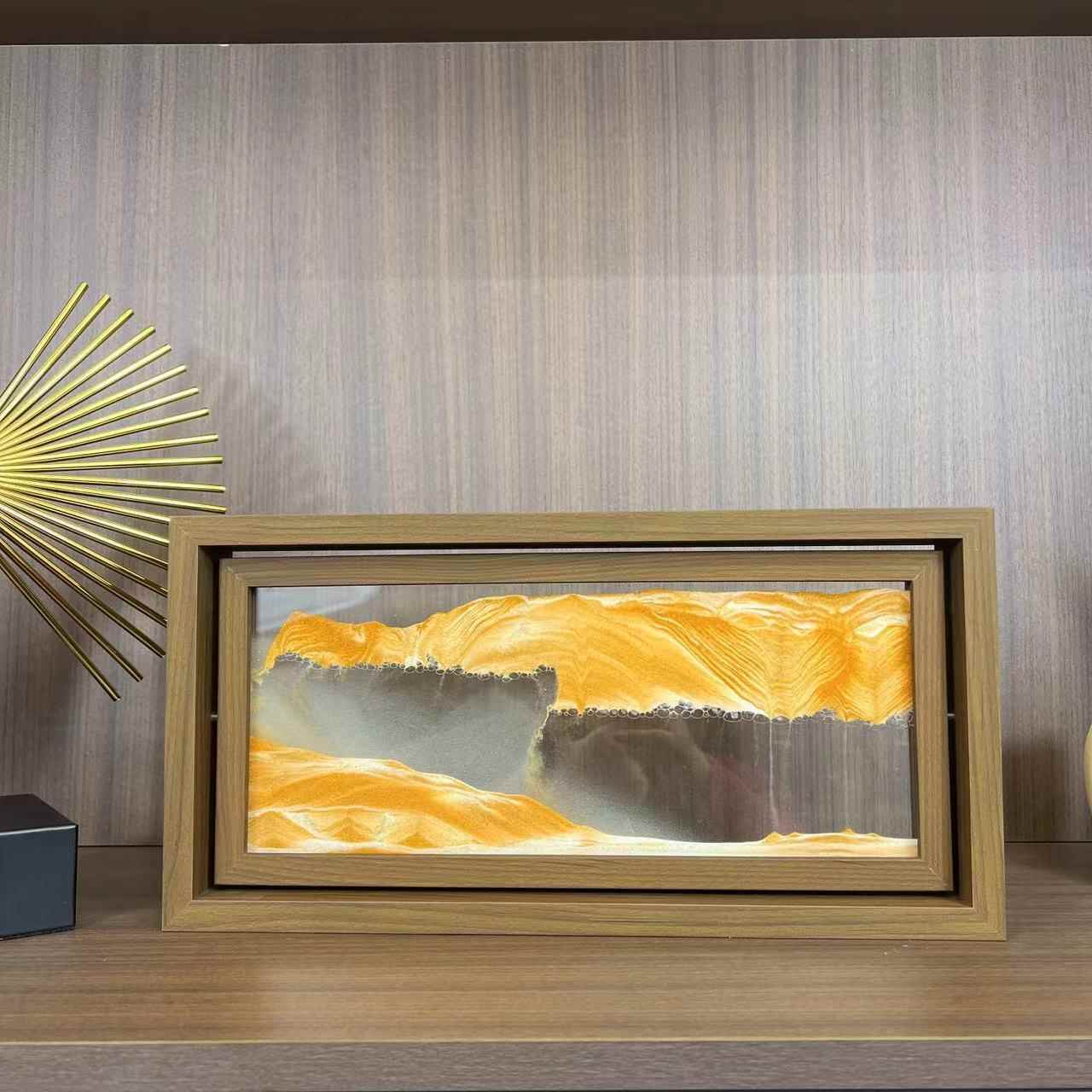 创意艺术长方形流沙画沙漏摆件解压治愈轻奢家居办公室装饰品礼物图片