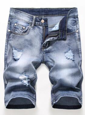 Men's Regular Fit Plain Denim-Effect Print Jeans, Casual Com