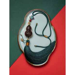 正品 黄朴房24k金高后档汽车挂件紫木葫芦车载檀视镜吊饰创意镂空