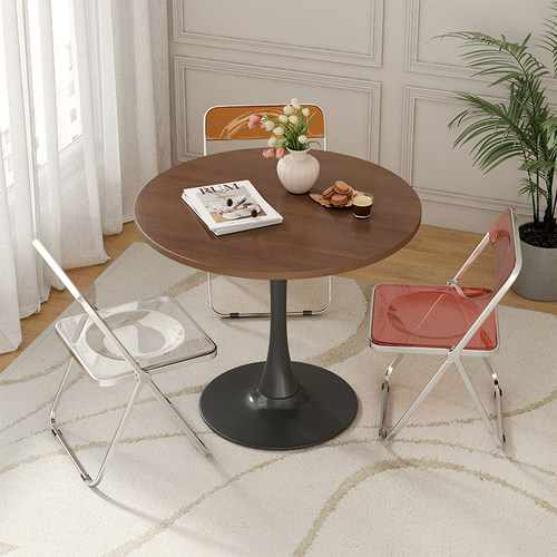 阳台小圆桌书桌家用阅读学习桌卧室简易办公桌小户型轻奢餐桌