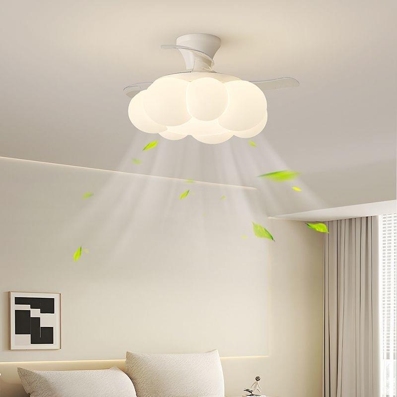 法45式复古式风新中网红花朵客厅餐儿童卧室扇灯奶吊厅油中古风扇