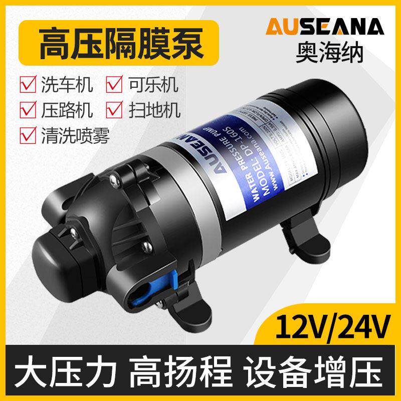 DP-160高压隔膜泵12V24V农用喷雾水泵压路机洗地热清洗机加压水泵