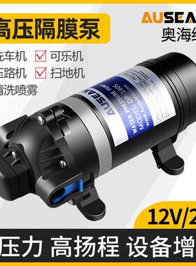 DP-160高压隔膜泵12V24V农用喷雾水泵压路机洗地热清洗机加压水泵
