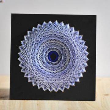 鸟巢绕线画纯手工材料包和成品纱线缠绕装饰画团建