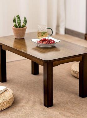 竹炕桌农村老式家用实榻榻米小桌飘子坐地木NVI饭矮桌窗茶几写字