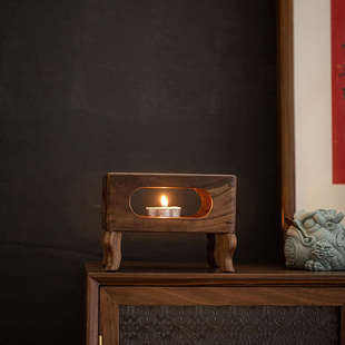 由至胡桃木温茶炉蜡烛加热烤茶炉家用保温煮茶器暖茶炉子配件