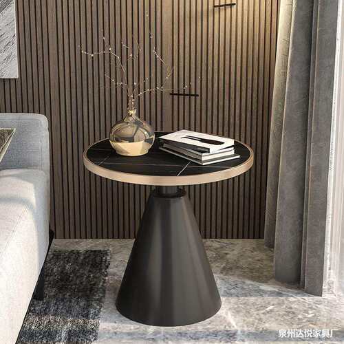 极简轻奢床头柜角几客厅沙发边几创意岩板茶几阳台休闲接待小圆桌