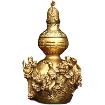 铜葫芦摆件黄铜八仙葫芦八仙过海开盖福禄家居玄关办公室装饰礼品